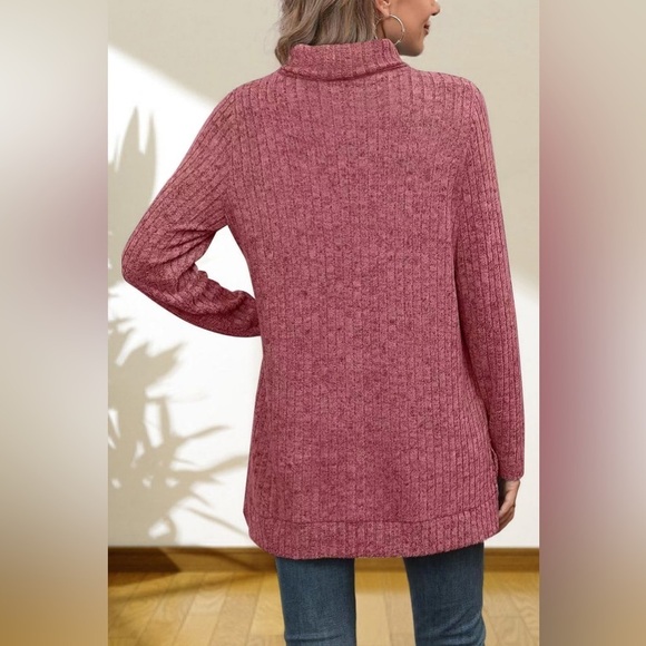 Gentle Slope High Low Thick Turtleneck Sweater - Picture 2 of 5